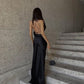 Black long Satin dress 