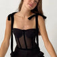 Drab Sheer Corset Top 