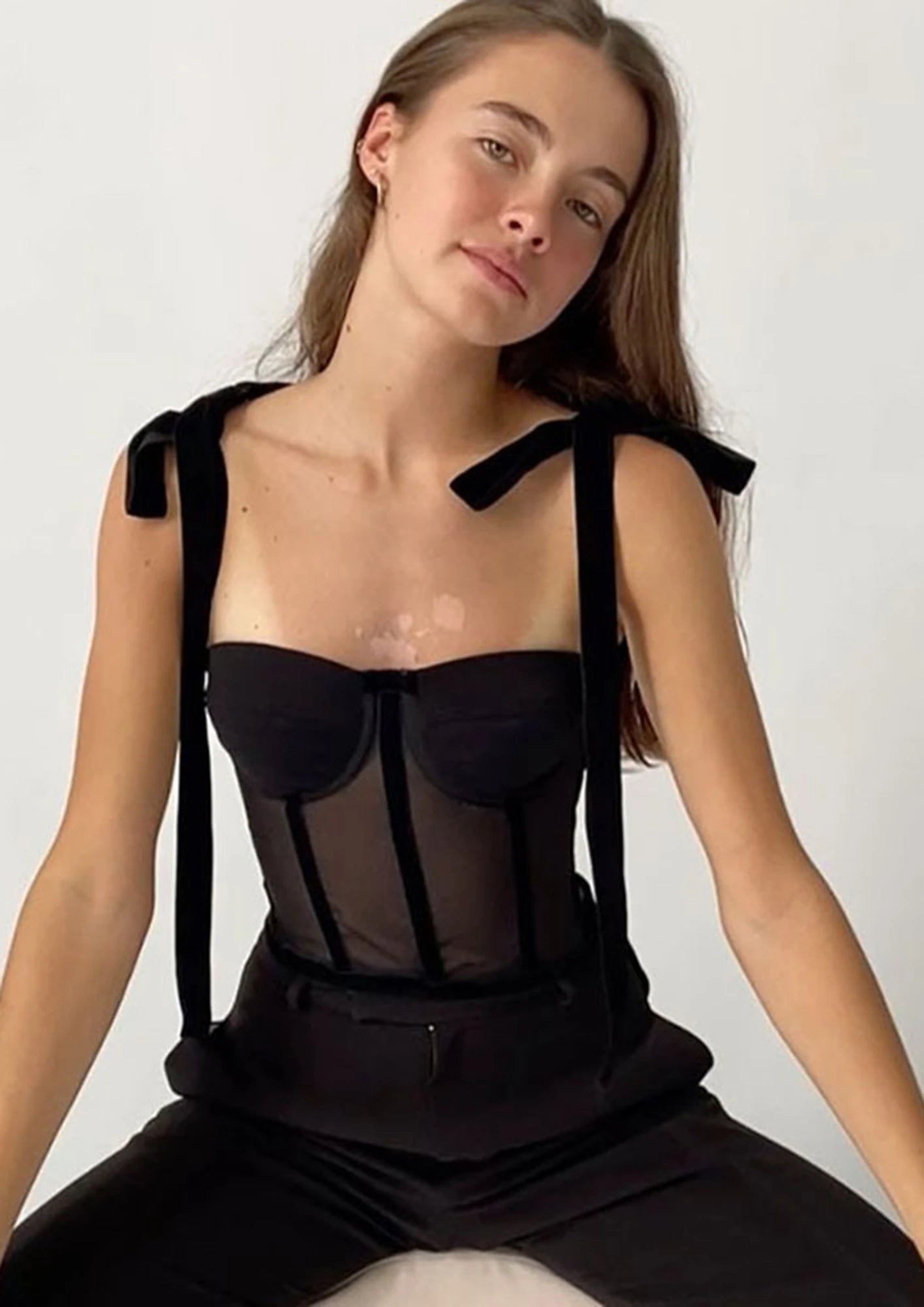 Drab Sheer Corset Top 