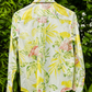 Printed Cotton Shirt White-Yellow Leafy Print