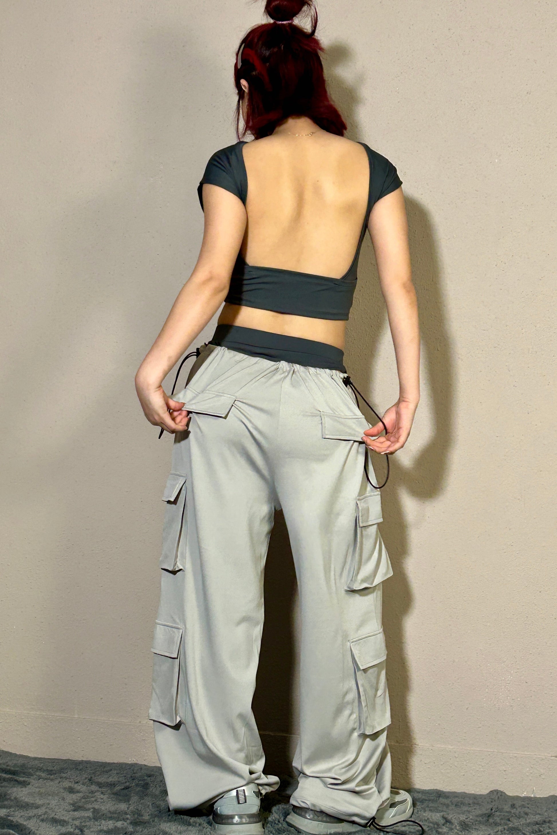 Dark Grey Retro Backless Tee 