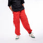 IZF Red Cargo Parachute Pants Red Cotton