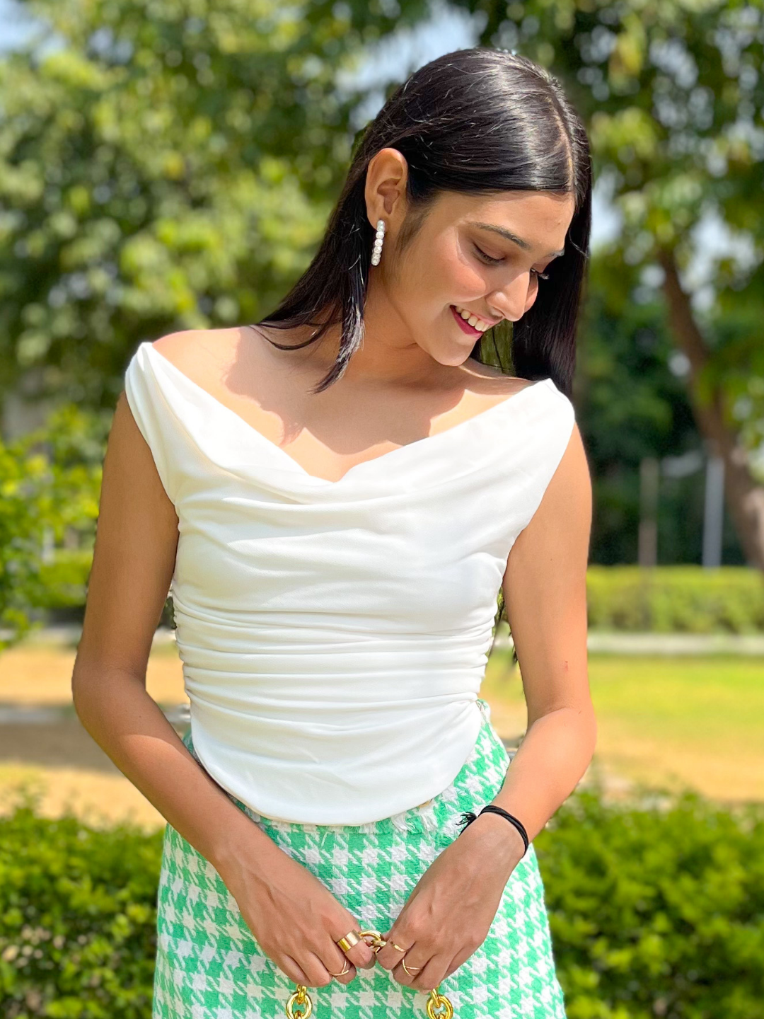 Cotton Stretchable Draped Crop Top Berry