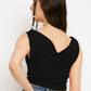 Cotton Stretchable Draped Crop Top Berry