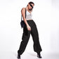 Unisex Black Parachute Pants Black 100% cotton