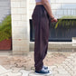 Brown Parachute Pants Brown Cotton