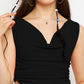 Cotton Stretchable Draped Crop Top Black