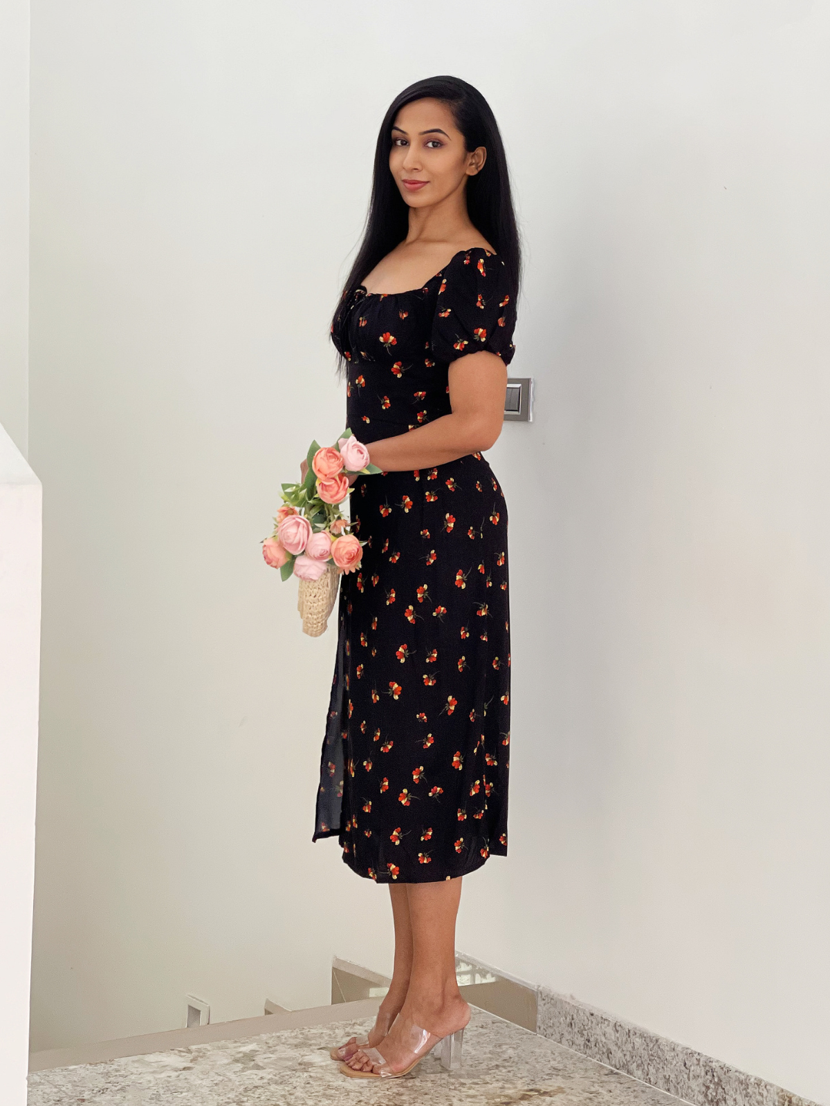 Madison Black floral dress 