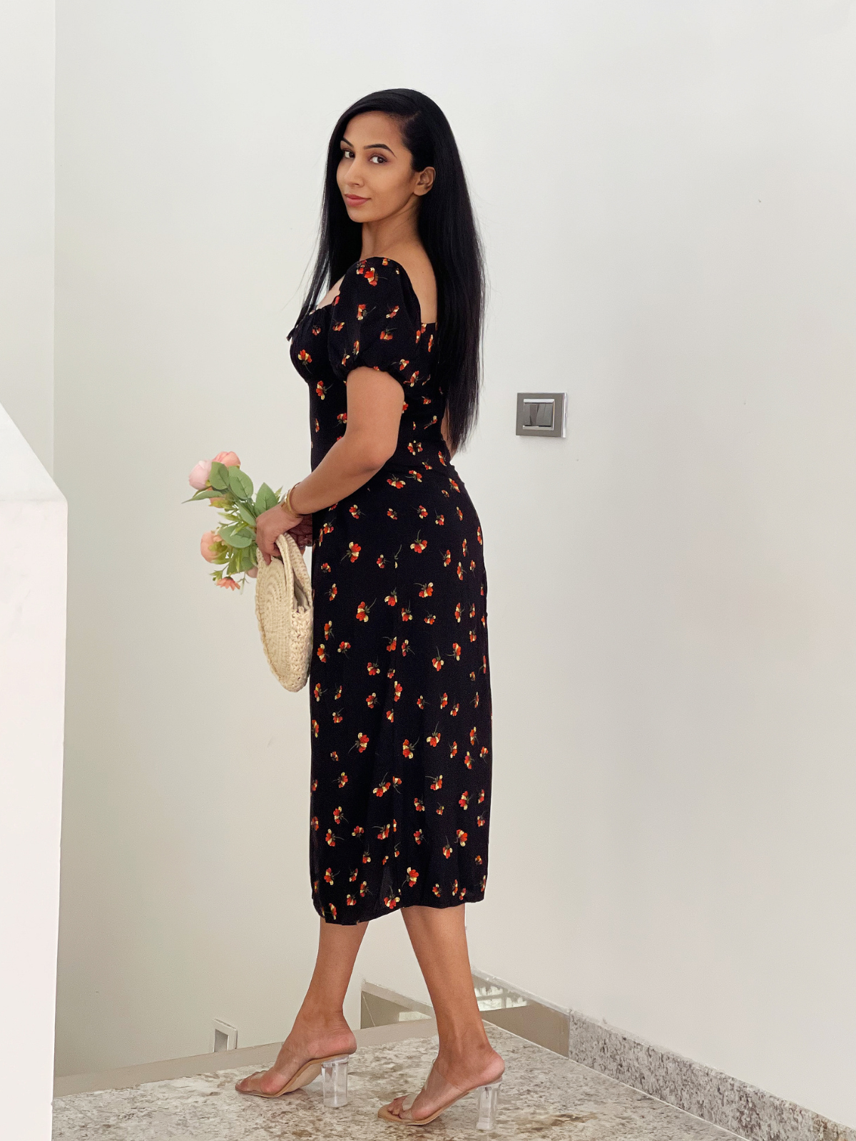 Madison Black floral dress 