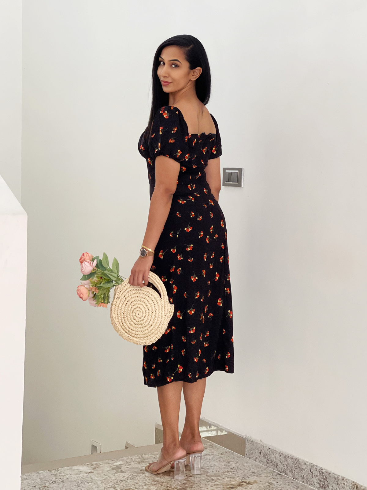 Madison Black floral dress 