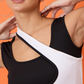 Stretchable Sleeveless Dual-Ribbed Top Black & White