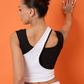 Stretchable Sleeveless Dual-Ribbed Top Black & White