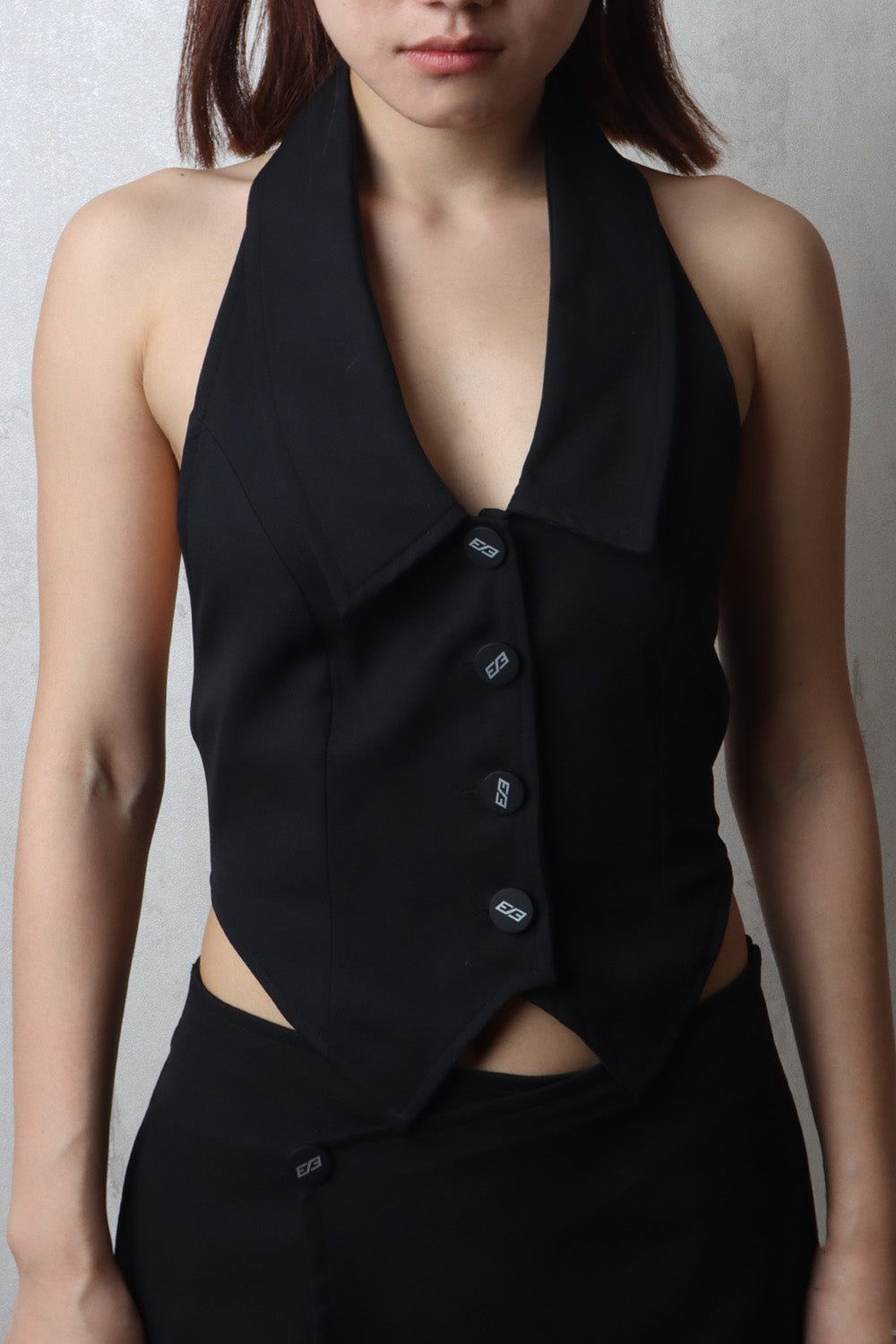 Black Workload Tie-up vest 