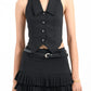 Black Pleated Chilling Skirt 