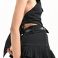 Black Pleated Chilling Skirt 