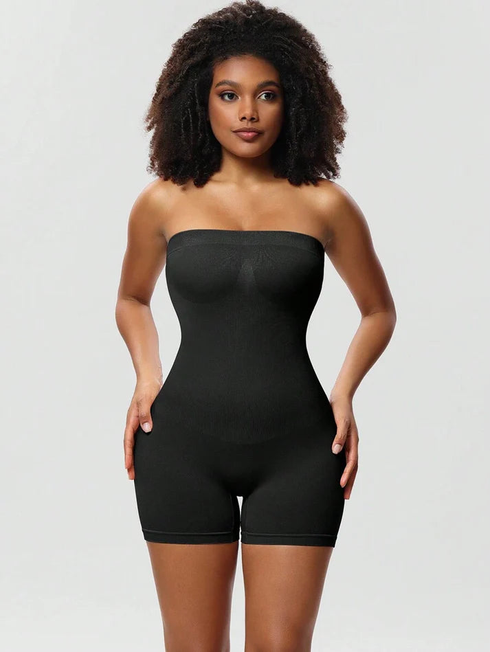 Strapless Bodysuit Bodyshaper Black