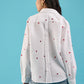 Embroidered Cotton Shirt with Hearts Heart Emroidered