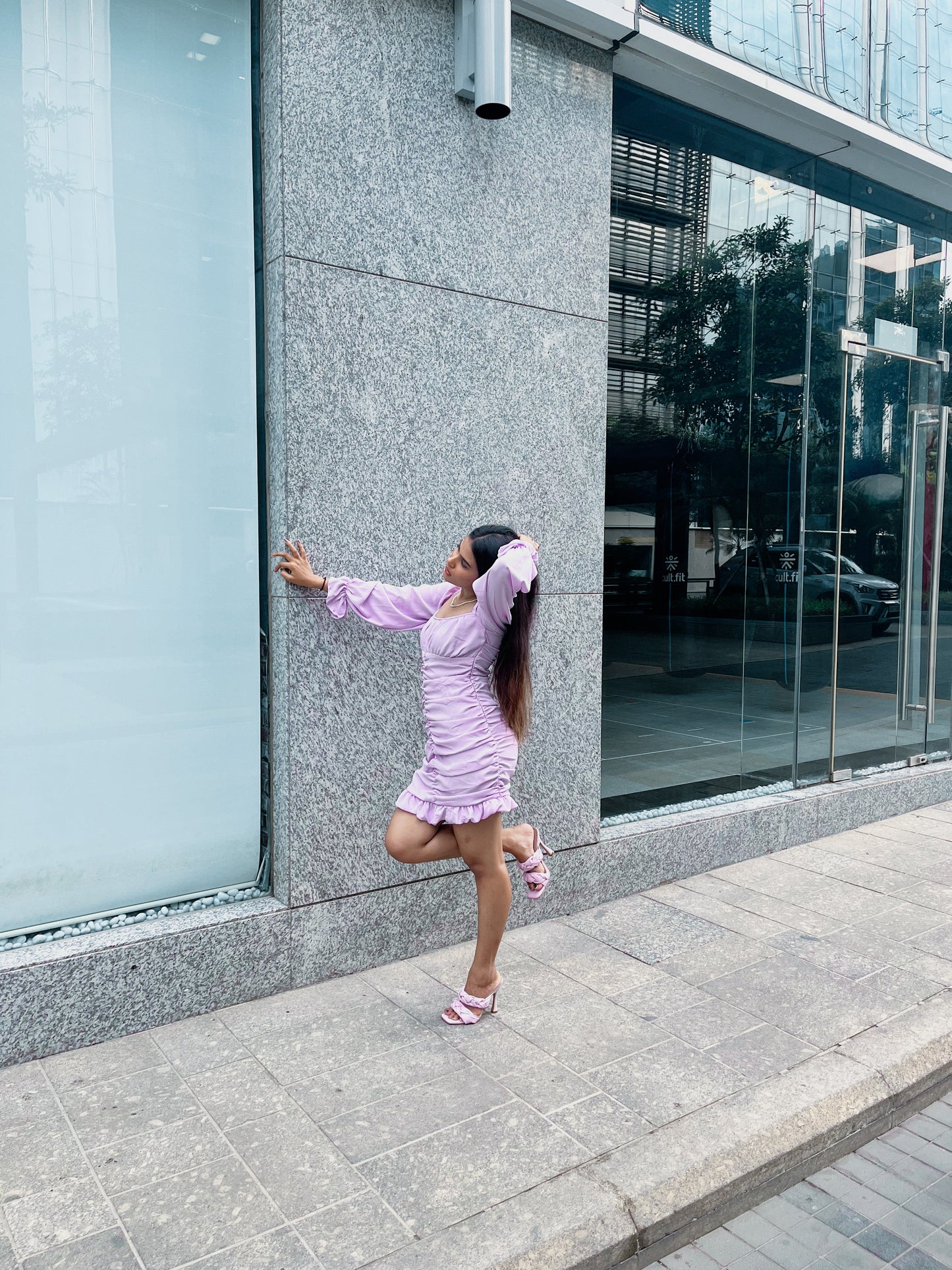 Milano Lilac gathered dress 