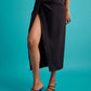 Asymmetrical Knotted Skirt Black