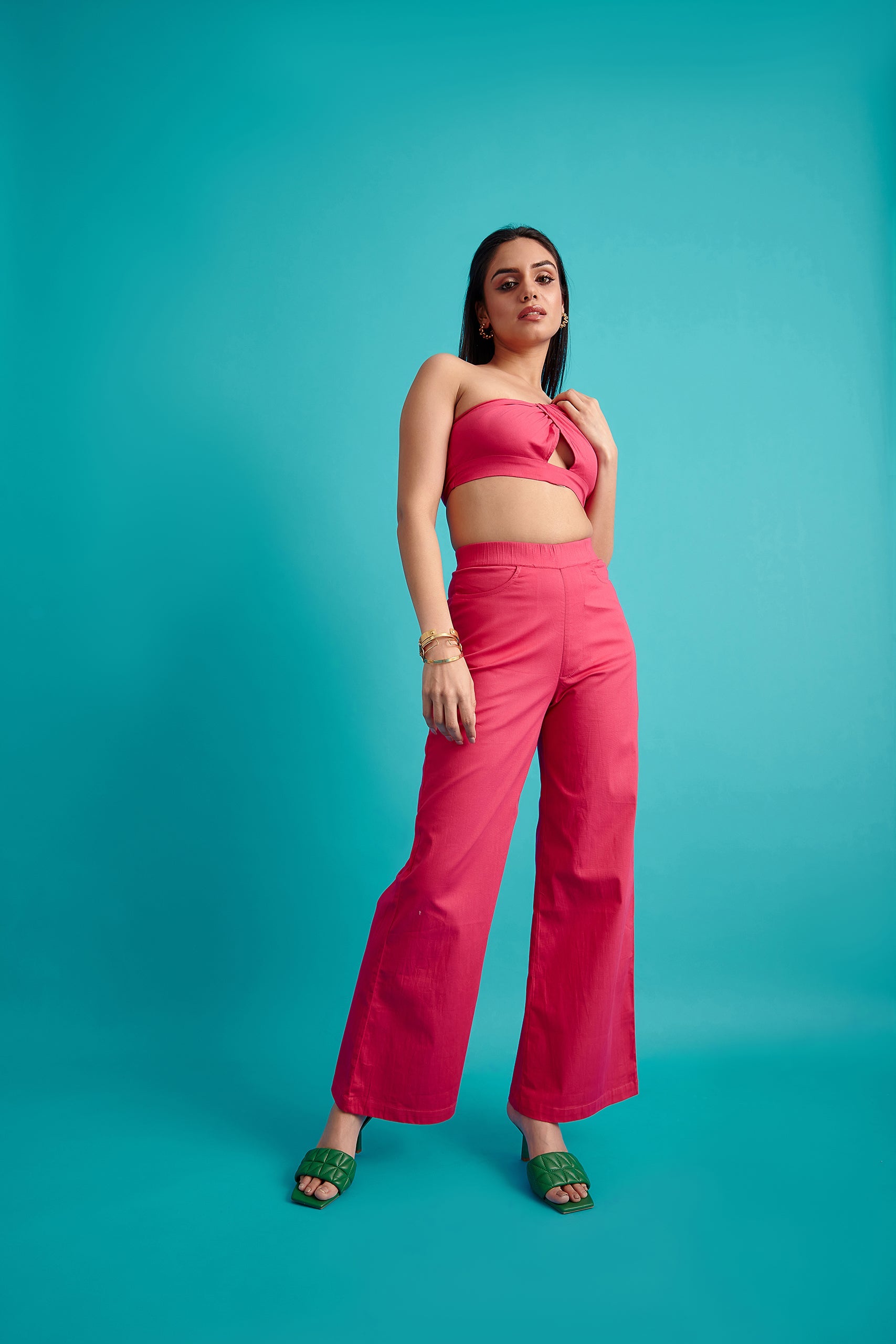 Asymmetrical Crop Top Pink