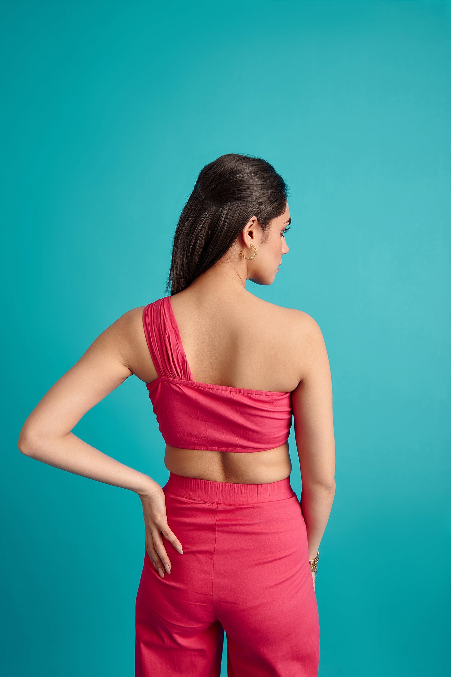 Asymmetrical Crop Top Pink