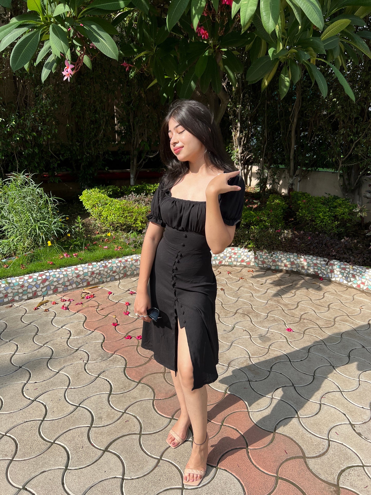 Betty midi black dress 