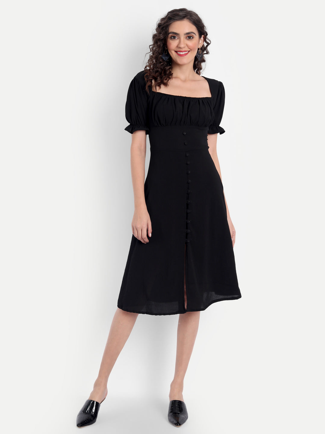 Betty midi black dress 