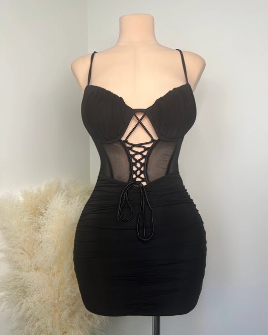 Coco Black Corset Mini Dress 