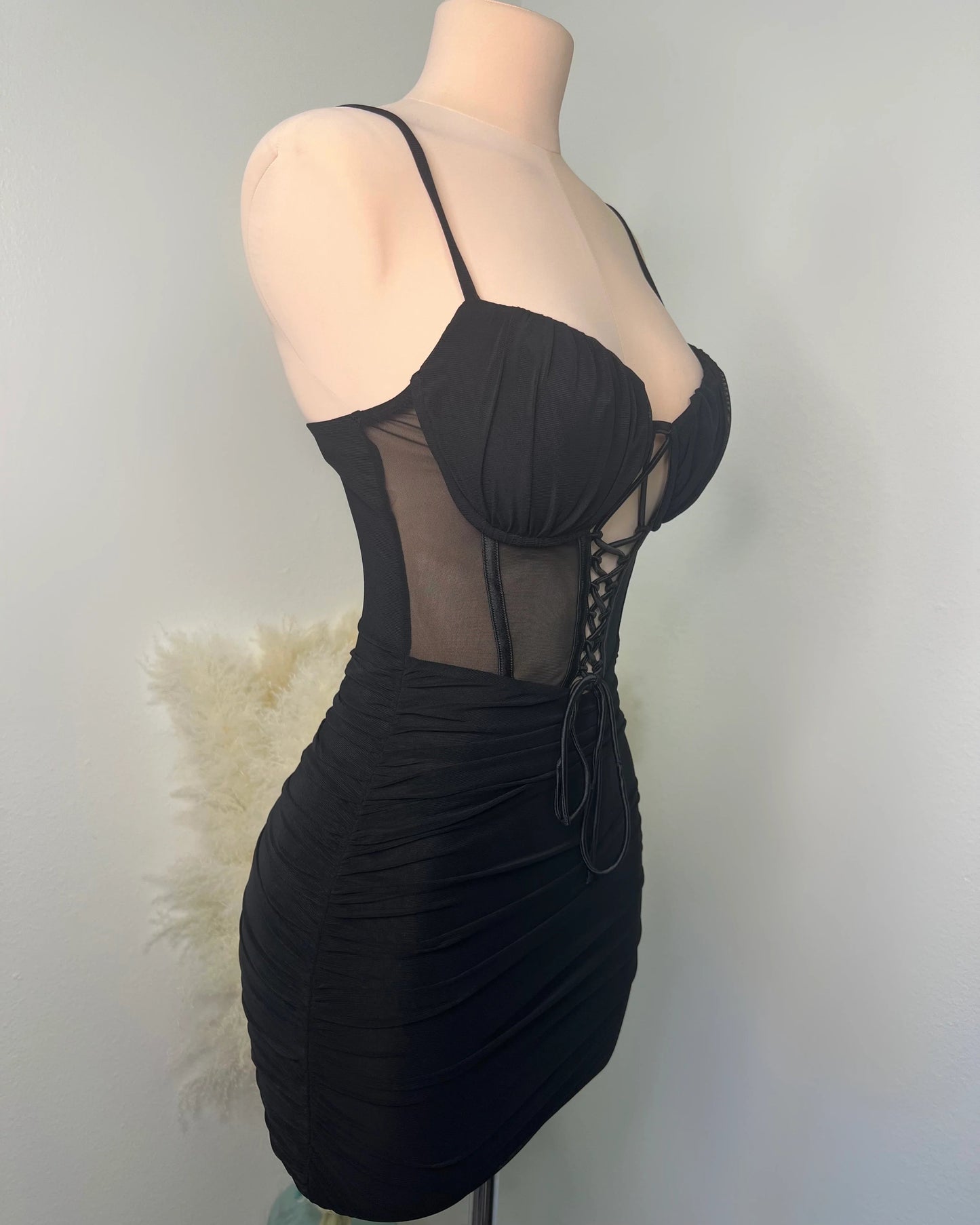 Coco Black Corset Mini Dress 