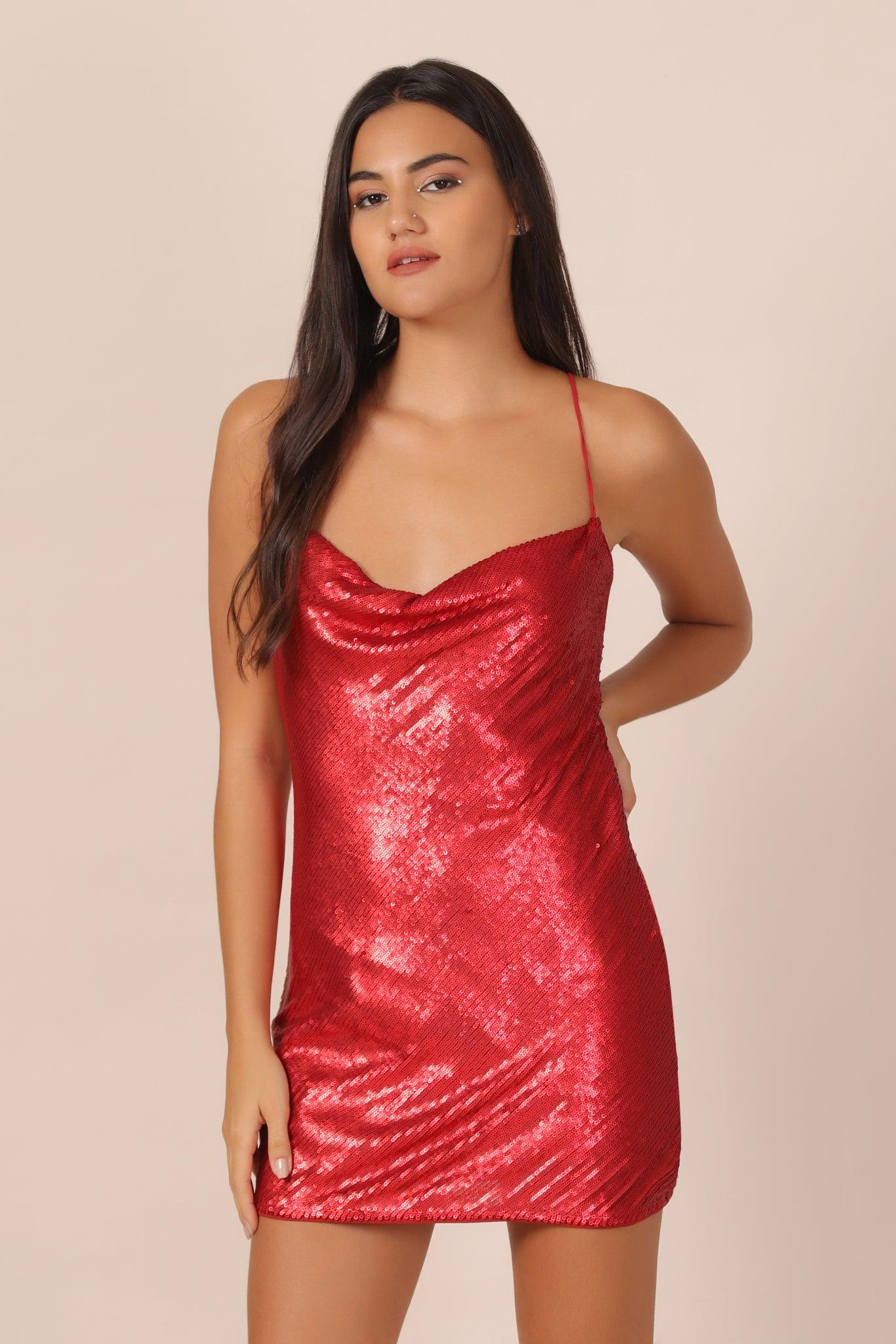 Red Sequin Dress 