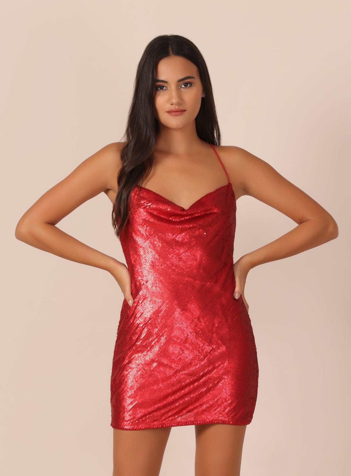 Red Sequin Dress 