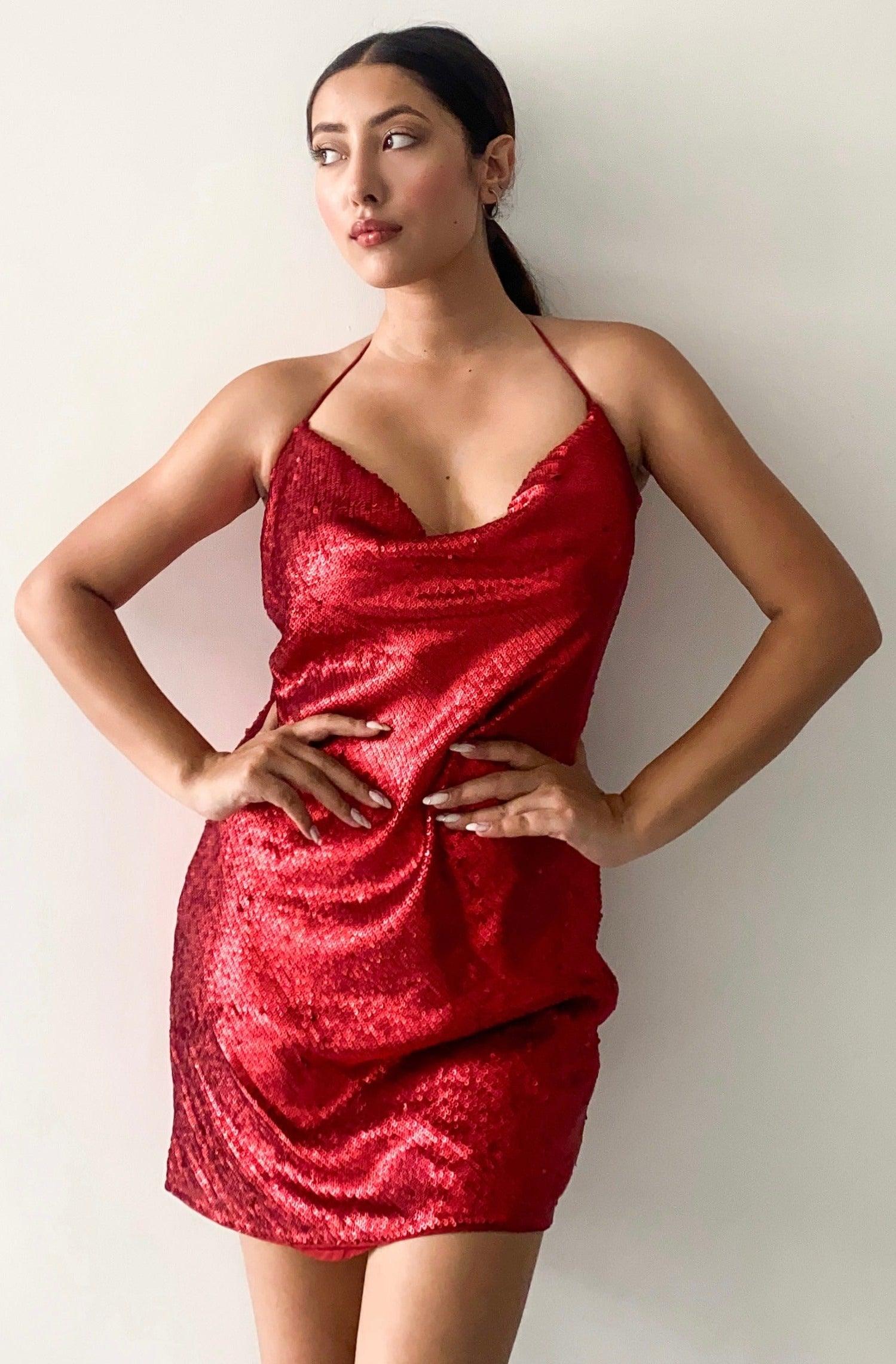 Red Sequin Dress 