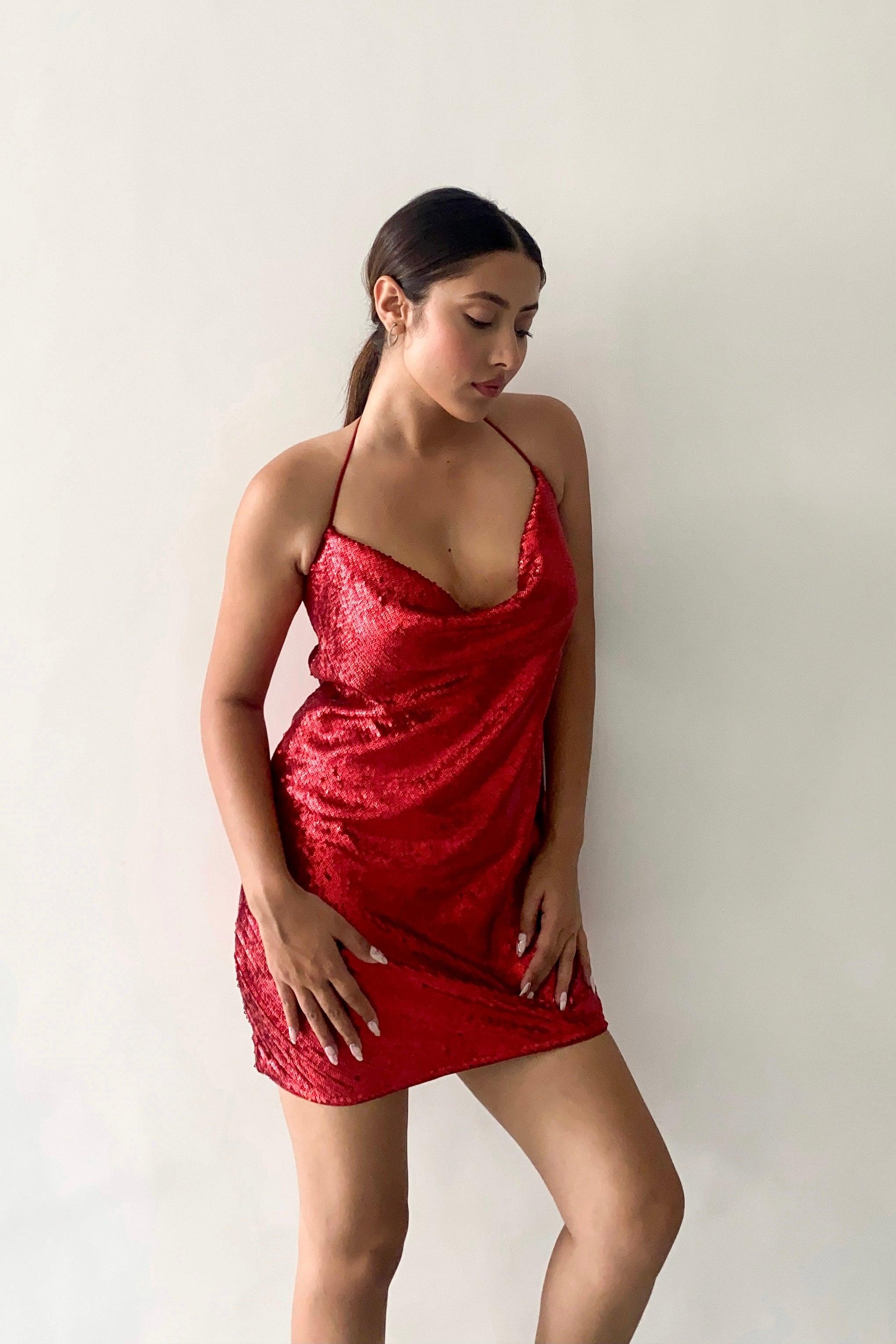 Red Sequin Dress 