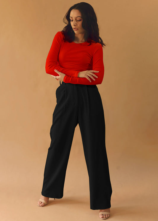 Wide Leg Trousers Black