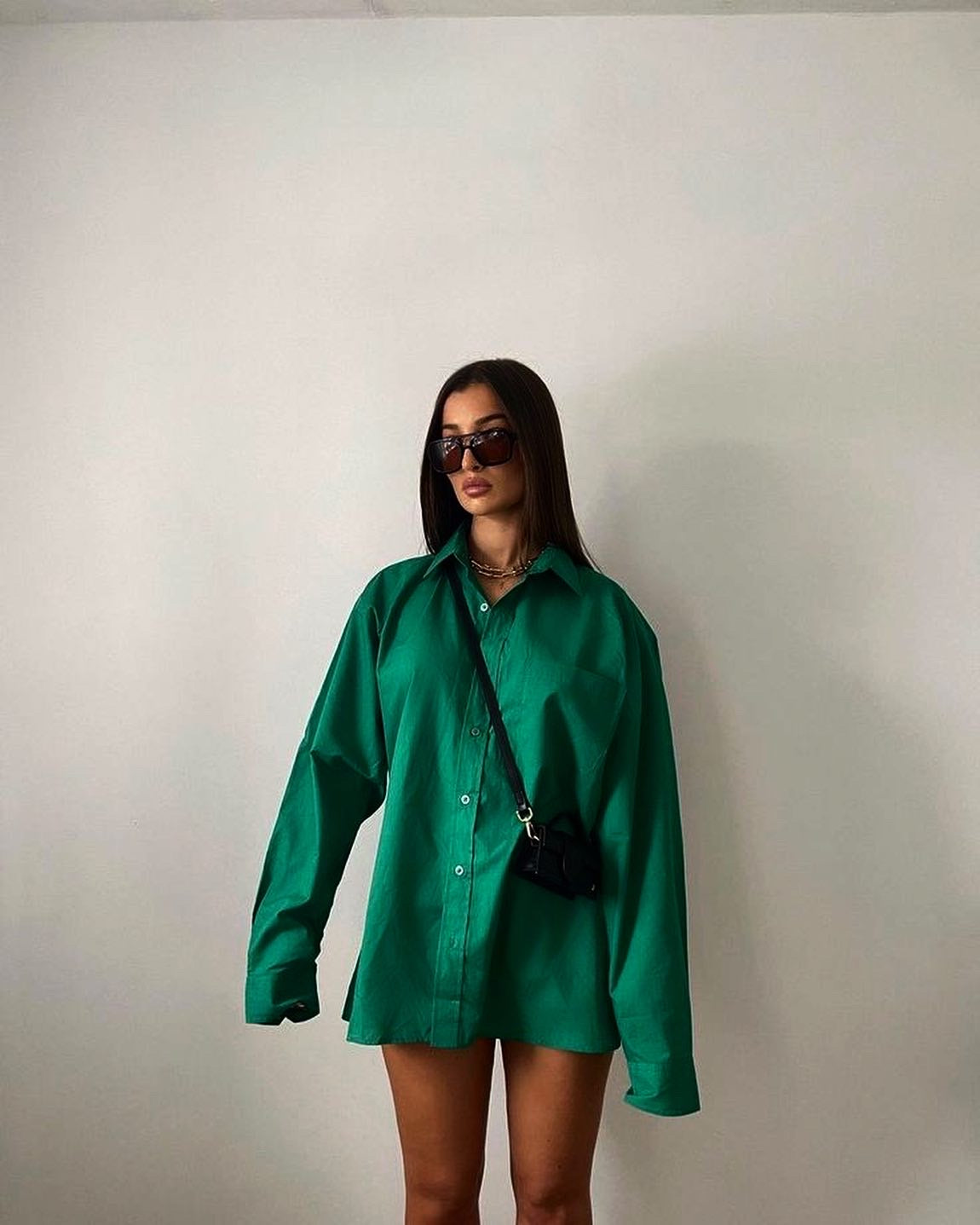 Dark green Poplin Cotton Shirt 