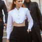 Zendaya Crop Tuxedo Shirt 