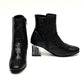 Block Heel Ankle Boots - Black 