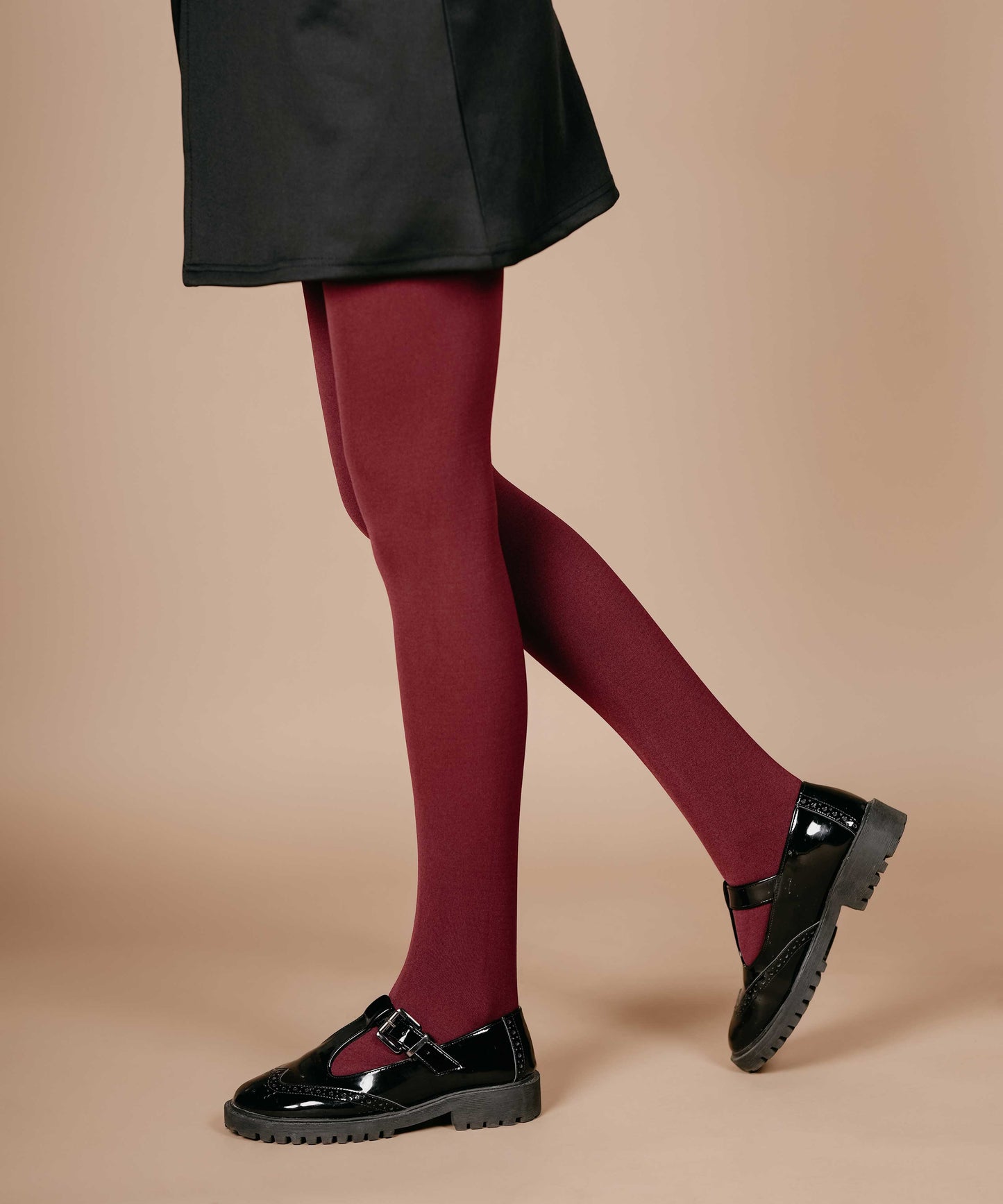 Bordeaux Fur Stockings Maroon