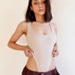 Beige Square Cut Bodysuit 