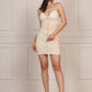 Ivory Backless Ruched Dress 