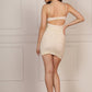 Ivory Backless Ruched Dress 