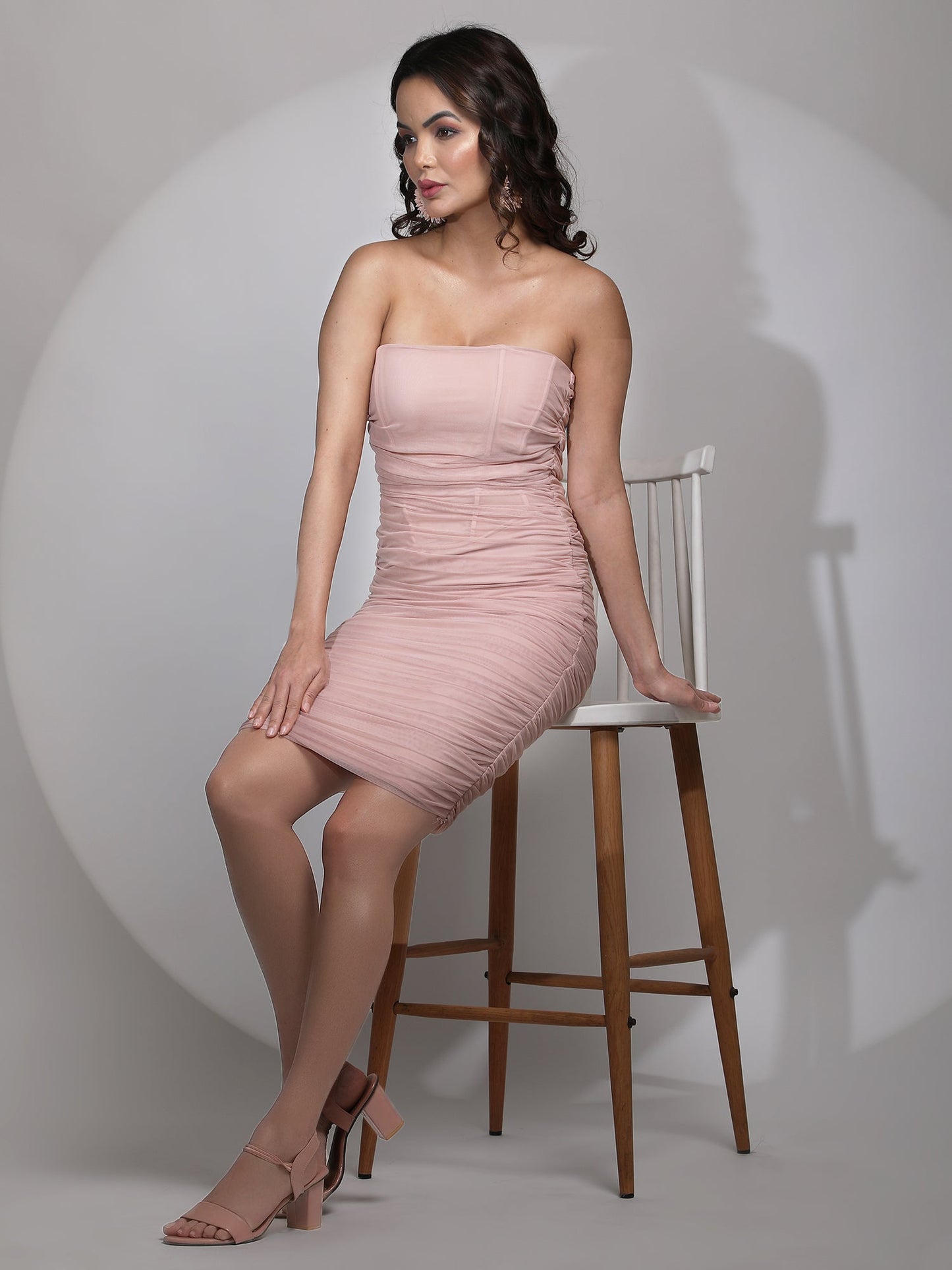 Taffeta Peach Corset Dress 