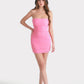 Missonia Carnation Pink Corset Mini Dress 