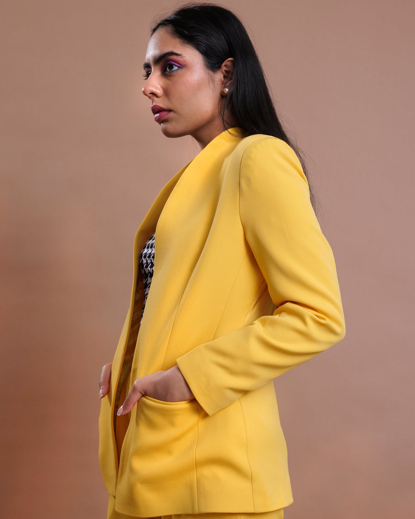 Standard Collar Blazer Co-Ord Yellow