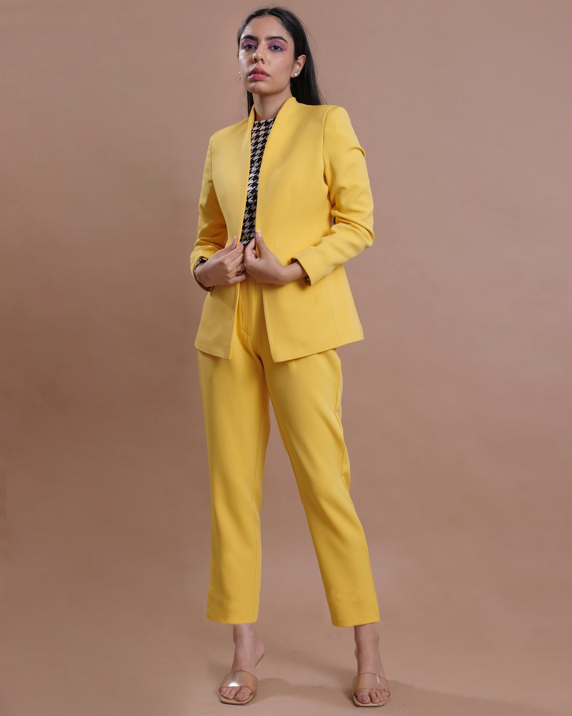 Standard Collar Blazer Co-Ord Yellow