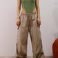 flared parachute pants Khaki