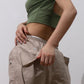 flared parachute pants Khaki