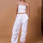 White Oversized Parachute Pants White