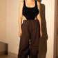 Brown Oversized Parachute Pants Brown