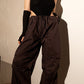 Brown Oversized Parachute Pants Brown